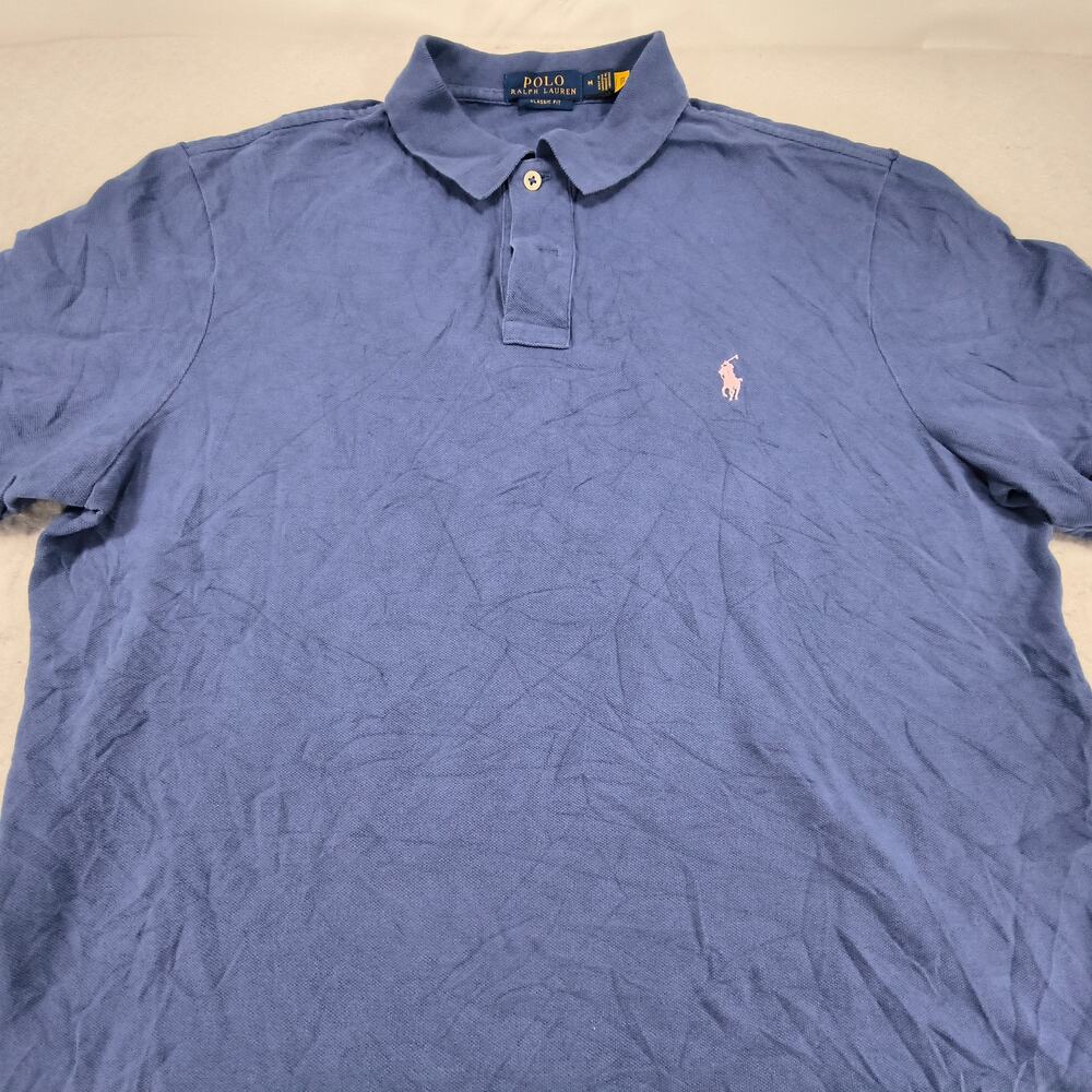 Polo Ralph Lauren Classic Fit Casual Collared Polo Shirt Mens Size Medium M Blue